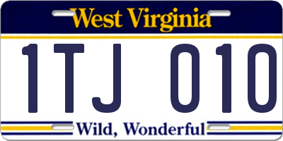WV license plate 1TJ010