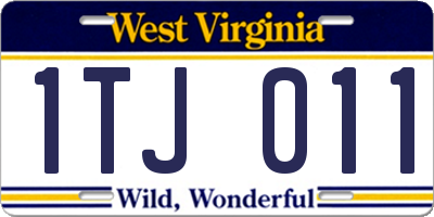 WV license plate 1TJ011