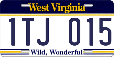 WV license plate 1TJ015