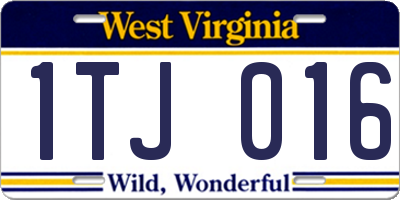 WV license plate 1TJ016