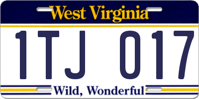 WV license plate 1TJ017