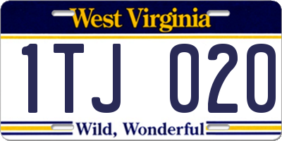 WV license plate 1TJ020
