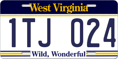 WV license plate 1TJ024