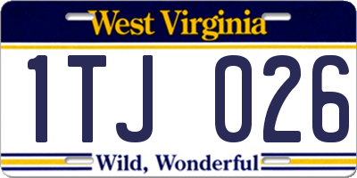 WV license plate 1TJ026