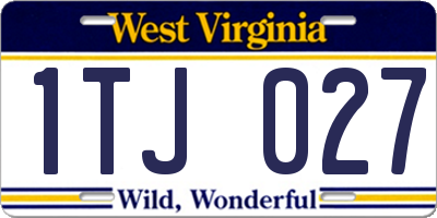 WV license plate 1TJ027