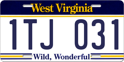 WV license plate 1TJ031
