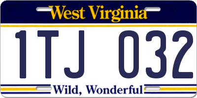 WV license plate 1TJ032