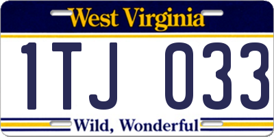 WV license plate 1TJ033