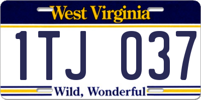 WV license plate 1TJ037
