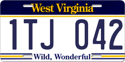 WV license plate 1TJ042