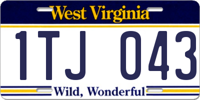 WV license plate 1TJ043