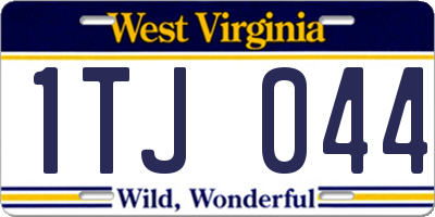 WV license plate 1TJ044