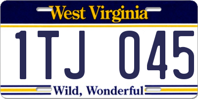 WV license plate 1TJ045