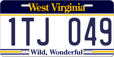 WV license plate 1TJ049