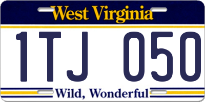 WV license plate 1TJ050