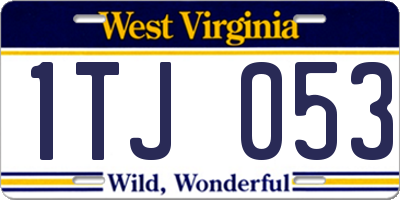 WV license plate 1TJ053