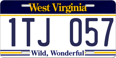 WV license plate 1TJ057