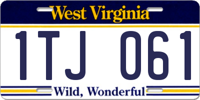 WV license plate 1TJ061