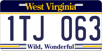 WV license plate 1TJ063
