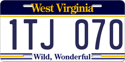 WV license plate 1TJ070