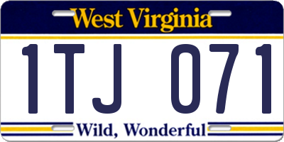WV license plate 1TJ071