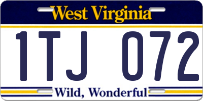 WV license plate 1TJ072