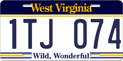 WV license plate 1TJ074