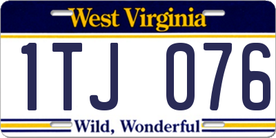 WV license plate 1TJ076