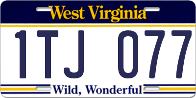 WV license plate 1TJ077