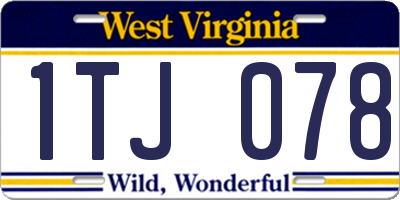 WV license plate 1TJ078