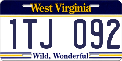 WV license plate 1TJ092