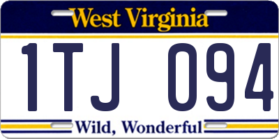 WV license plate 1TJ094