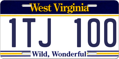 WV license plate 1TJ100
