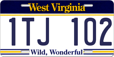 WV license plate 1TJ102