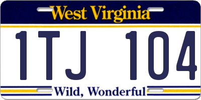 WV license plate 1TJ104