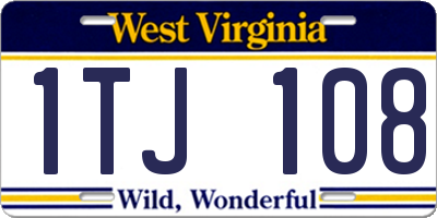 WV license plate 1TJ108