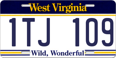 WV license plate 1TJ109