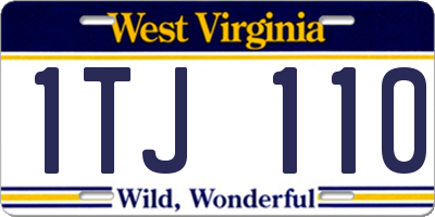 WV license plate 1TJ110