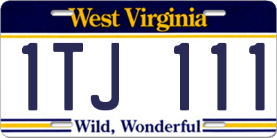 WV license plate 1TJ111