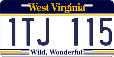 WV license plate 1TJ115