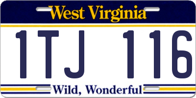 WV license plate 1TJ116