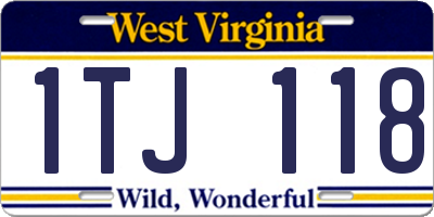 WV license plate 1TJ118