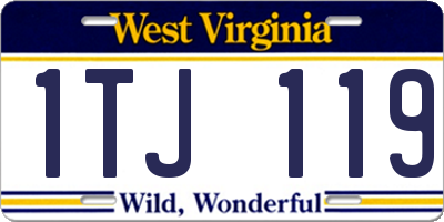 WV license plate 1TJ119