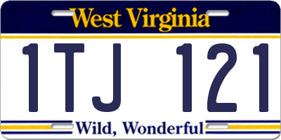 WV license plate 1TJ121