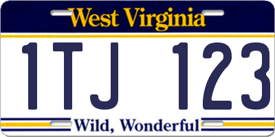 WV license plate 1TJ123