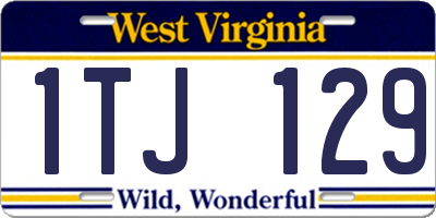 WV license plate 1TJ129