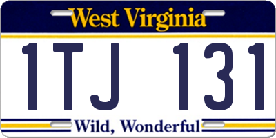 WV license plate 1TJ131