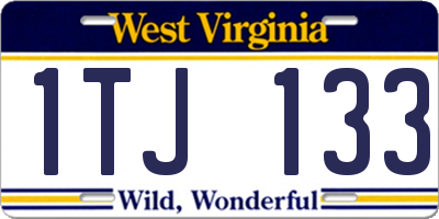 WV license plate 1TJ133