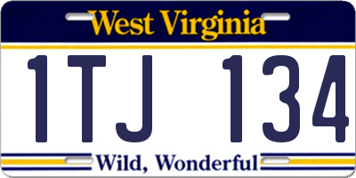 WV license plate 1TJ134