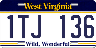 WV license plate 1TJ136